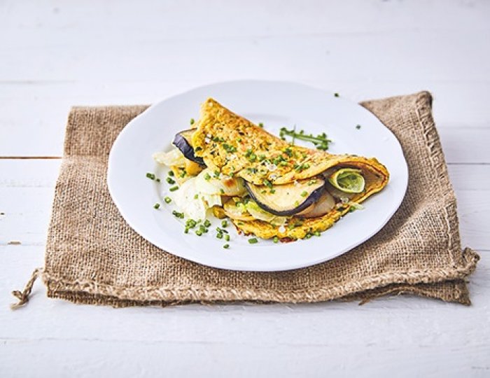 Proteinová omeleta s restovanou zeleninou